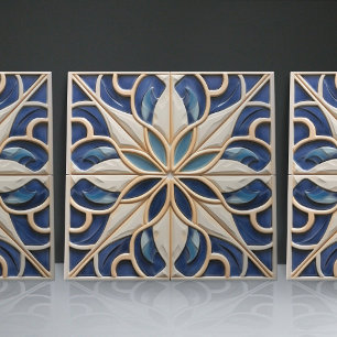 Azulejo Marroquí Floral Relieve Falso Accesorio de