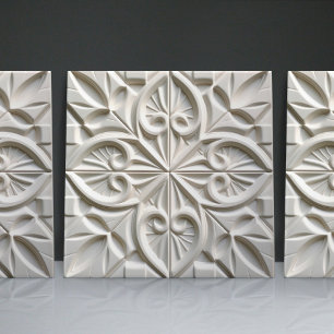 Azulejo Marroquí Floral Relieve Falso Acento de De