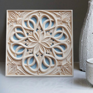 Azulejo Marroquí Floral Relieve Falso Acento de De