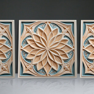 Azulejo Marroquí Floral Relieve Falso Acento de De