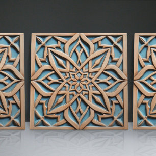 Azulejo Marroquí Floral Relieve Falso Acento de De