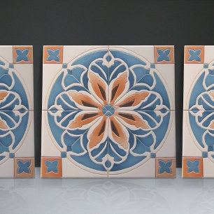 Azulejo Marroquí Floral Relieve Falso Acento de De
