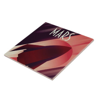 Azulejo Mars Starship Art Deco Space Art