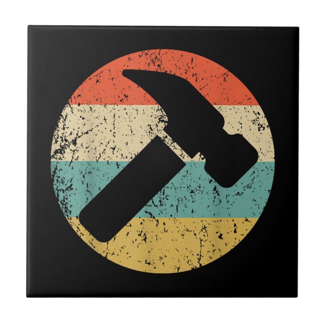 Azulejo Martillo retro vintage carpintero (Frente)