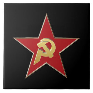 Azulejo Martillo y hoz en la estrella roja