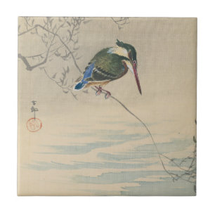 Azulejo Martín pescador de Ohara Koson