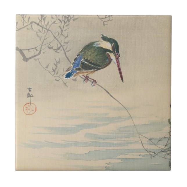 Azulejo Martín pescador de Ohara Koson (Frente)