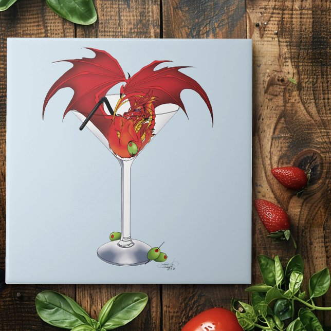 Azulejo Martini Fantasy Red Dragon (Subido por el creador)