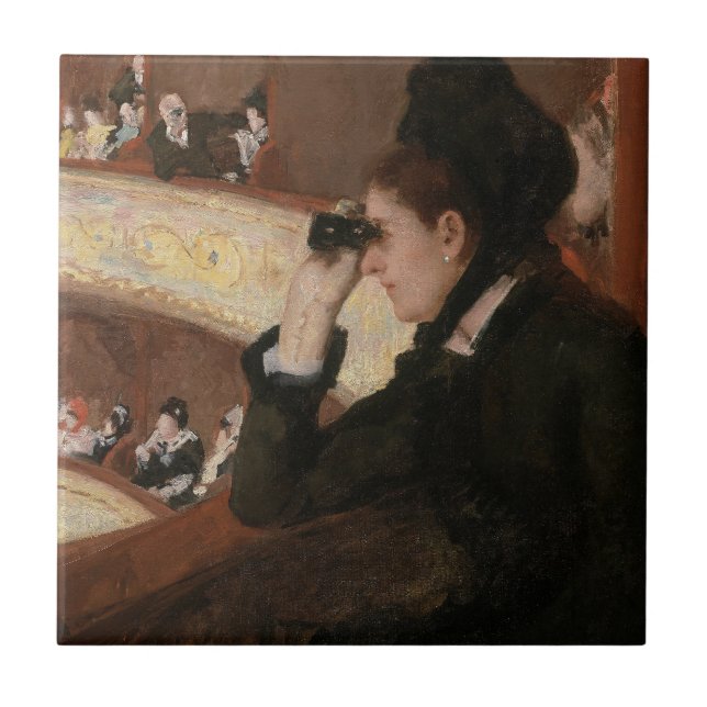Azulejo Mary Cassatt - En la Logia (Frente)