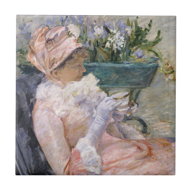 Azulejo Mary Cassatt - La taza de té (Frente)