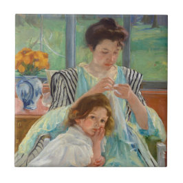 Azulejo Mary Cassatt - Madre joven masticando