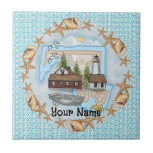 Azulejo Maryland Shells Lighthouse Tile