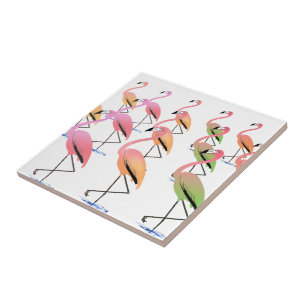 Azulejo Marzo de los flamencos tropicales