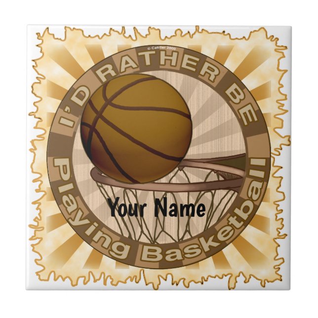 Azulejo Más bien jugar al baloncesto (Frente)