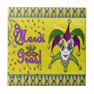 Azulejo Máscara de Bufón Mardi Gras Arlequín