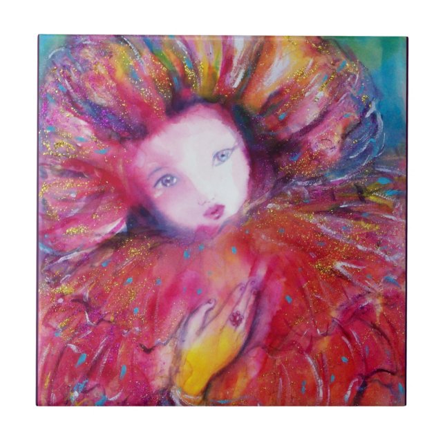 Azulejo MÁSCARA EN ROJO / Ball veneciano de mascarada, Fuc (Frente)