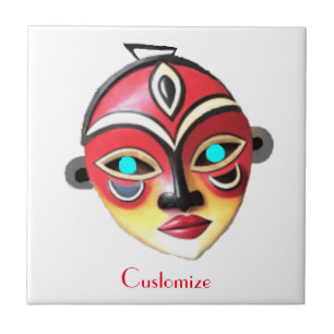 Azulejo Máscara facial de niña africana Thunder_Cove