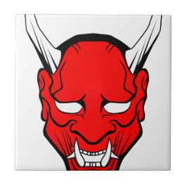 Azulejo Máscara Roja Japonesa Hannya