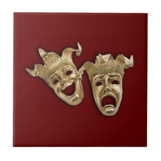 Azulejo Máscaras de la comedia del oro y la tragedia