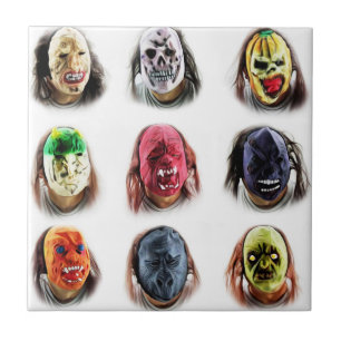 Azulejo Mascarillas divertidas y temerosas