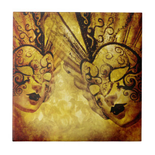 Azulejo Mascarillas venecianas de oro de época