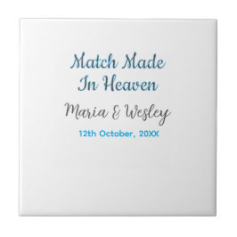 Azulejo Match made in heaven blue black couple name date