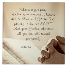 Azulejo Mateo 6:6 cuando rezas el verso de la Biblia crist