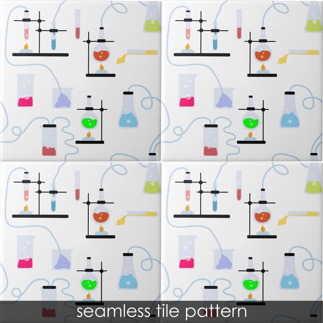 Azulejo Materia de la escuela de laboratorio de ensayos ci (Chemistry Science Test Tubes Lab School Subject Ceramic Tile)