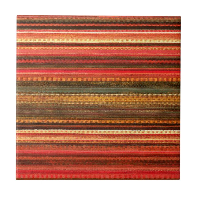 Azulejo Material Textile Stripes Red Orange and Green (Frente)