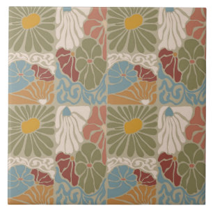 Azulejo Matisse Groovy floral Art Nouveau 1970s