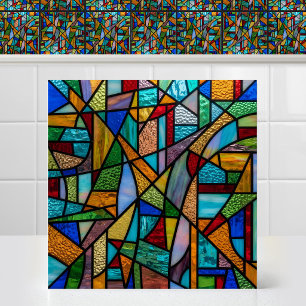 Azulejo Matriz de color brillante Motivo de vidrio teñido