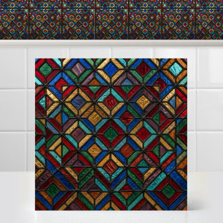 Azulejo Matriz de Patrón de Diamante Luminoso de Vidrio de