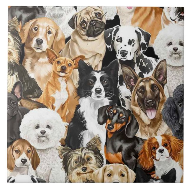 Azulejo Matriz de perros de fondo (Frente)