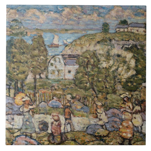 Azulejo Maurice Prendergast - Paisaje cerca de Nahant (Frente)