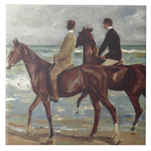 Azulejo Max Liebermann: Dos jinetes en la playa Arte