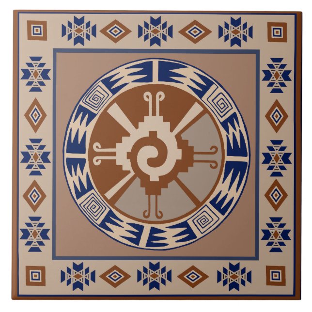Azulejo Mayan Hunab Ku Celestial Ceramic Tile (Frente)