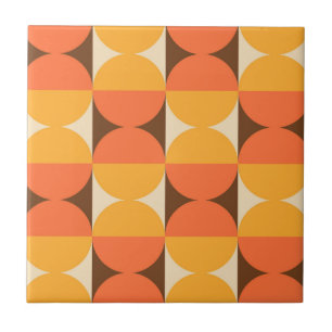 Azulejo MCM Retro Geométrico Media cuadrada y patrón de cí