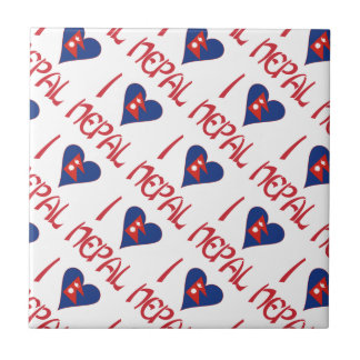 Azulejo Me encanta (bandera nepali corazón) Nepal Tiled