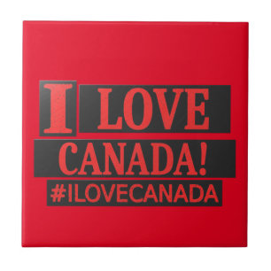 Azulejo "Me encanta CANADÁ" Diseño de expresiones personal