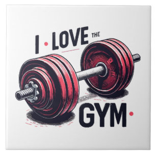 Azulejo Me encanta el gimnasio