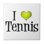 Azulejo Me encanta el tenis<br><div class="desc">Tengo tenis en el corazón. Un regalo lindo para un tenista.</div>