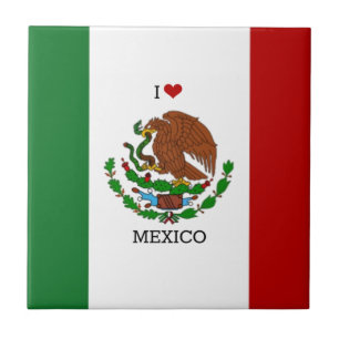 Azulejo me encanta méxico - bandera mexicana,