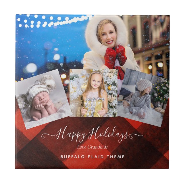 Azulejo Me encanta mi ABUELA - regalo de abuelo de COLLAGE (Frente)