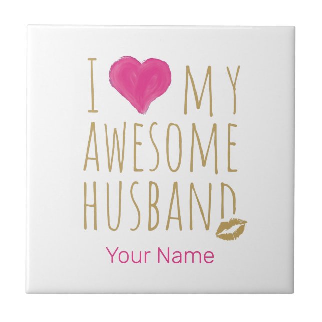 Azulejo Me encanta mi maravilloso aniversario de Boda de m (Frente)