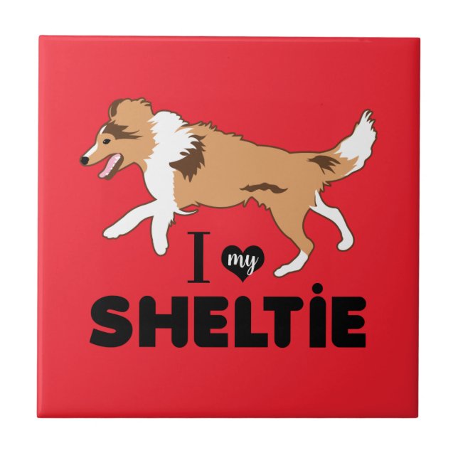 Azulejo Me encanta mi Sheltie Shetland Sheepdog (Frente)