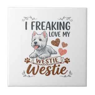 Azulejo Me encantan los corazones y patas de perro Westie_