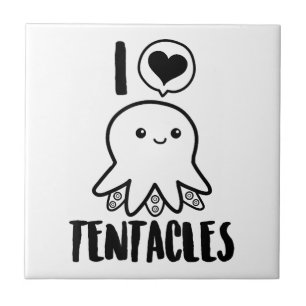 Azulejo Me encantan los tentacles camisetas de café pulpo