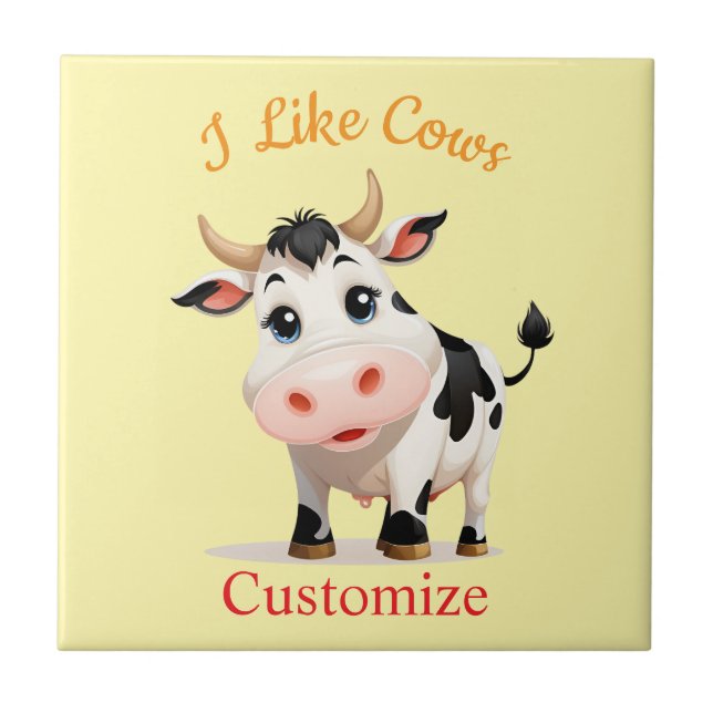 Azulejo Me Gusta El Arte De Vacas Thunder_Cove (Frente)