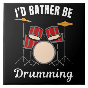 Azulejo Me gustaría estar en mi trabajo, dice el baterista