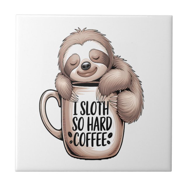 Azulejo Me hago el perezoso sin café (Frente)